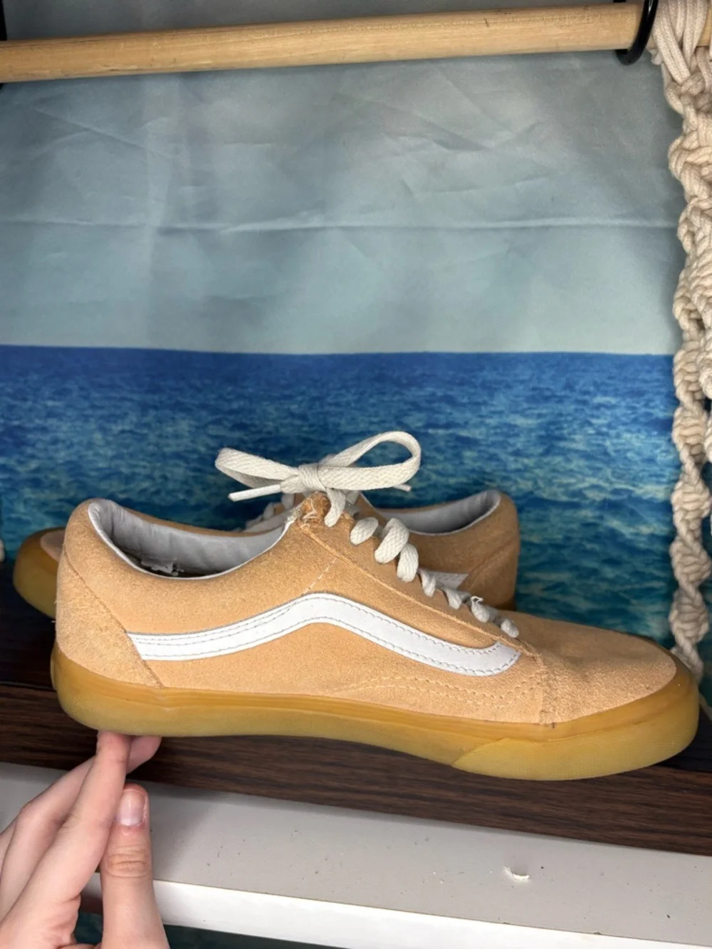 Vans Old Skool Suede Sneaker in Peach